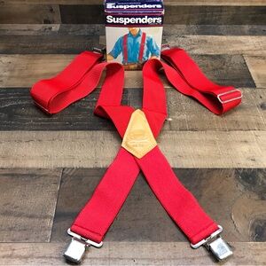 McGuire-Nicholas 2-Inch Wide Red Suspenders NO. 110 *Made In USA 🇺🇸 *